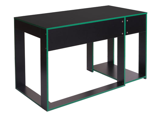 Cosmo Casa - Bureau - Computerbureau - Metaal - Zwart-groen - 120×60×76 cm