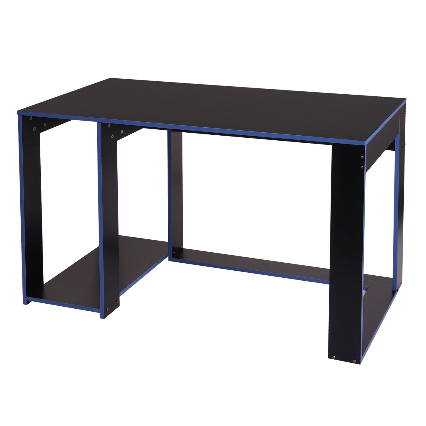 Cosmo Casa - Bureau - Computerbureau - Metaal - Zwart-blauw - 120×60×76 cm