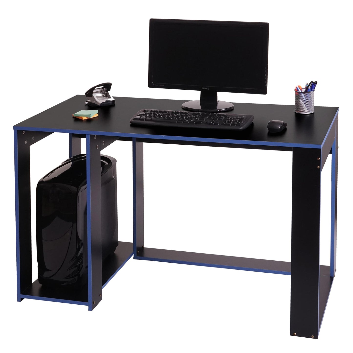 Cosmo Casa - Bureau - Computerbureau - Metaal - Zwart-blauw - 120×60×76 cm
