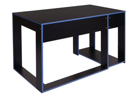 Cosmo Casa - Bureau - Computerbureau - Metaal - Zwart-blauw - 120×60×76 cm