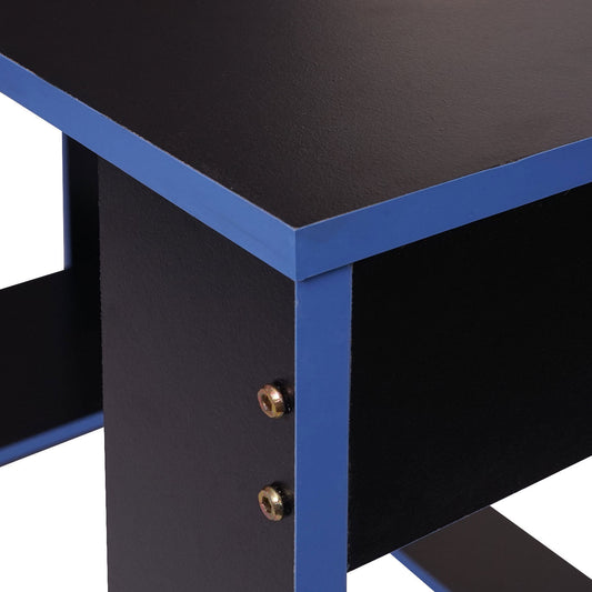 Cosmo Casa - Bureau - Computerbureau - Metaal - Zwart-blauw - 120×60×76 cm
