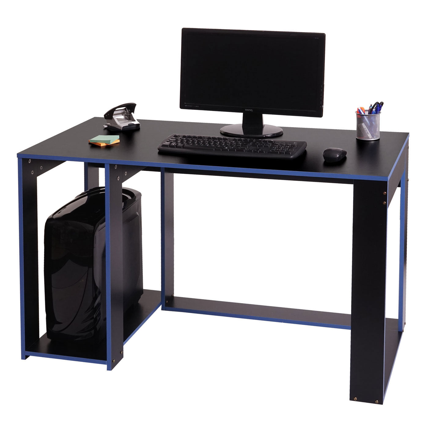 Cosmo Casa - Bureau - Computerbureau - Metaal - Zwart-blauw - 120×60×76 cm