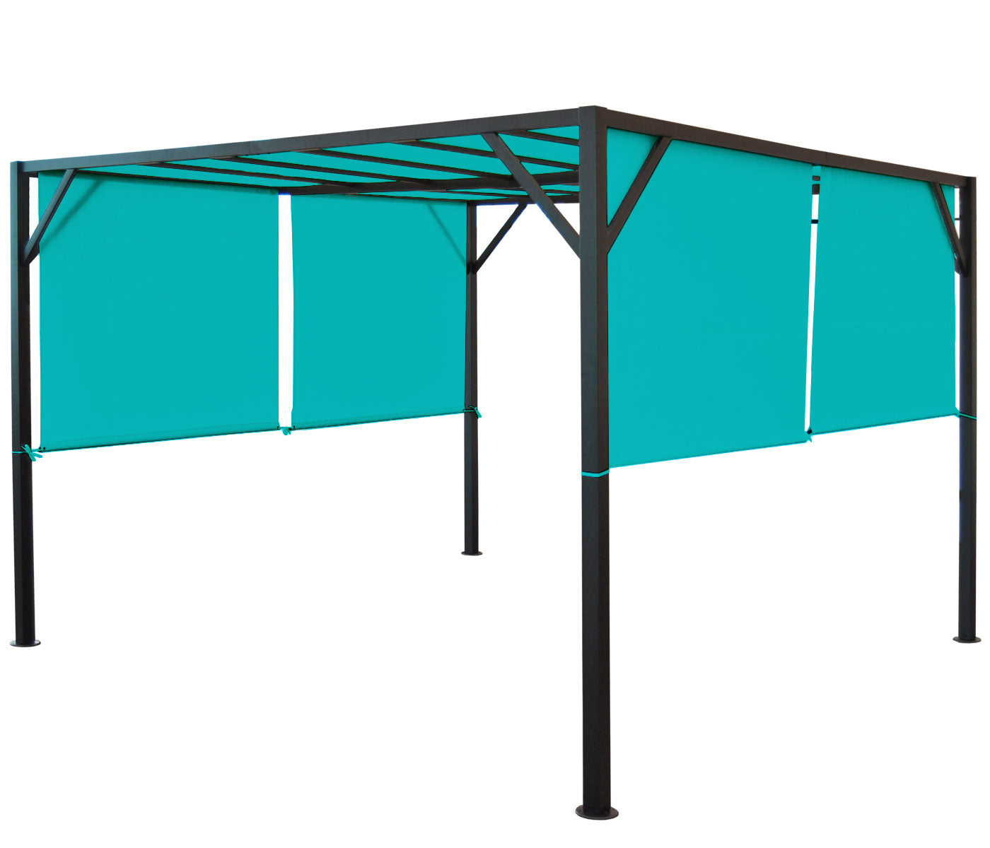 Cosmo Casa - Vervangende afdekking pergola paviljoen Baia - 3x4m - Turquoiseblauw