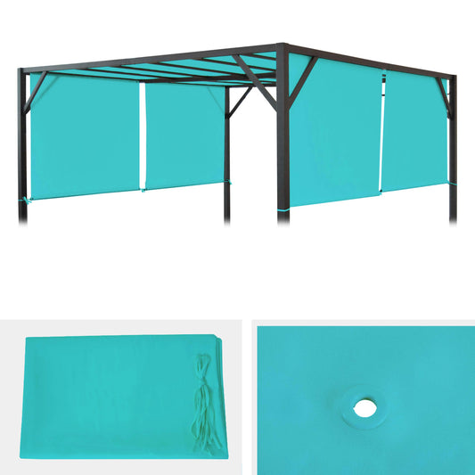 Cosmo Casa - Vervangende afdekking pergola paviljoen Baia - 4x4m - Turquoiseblauw