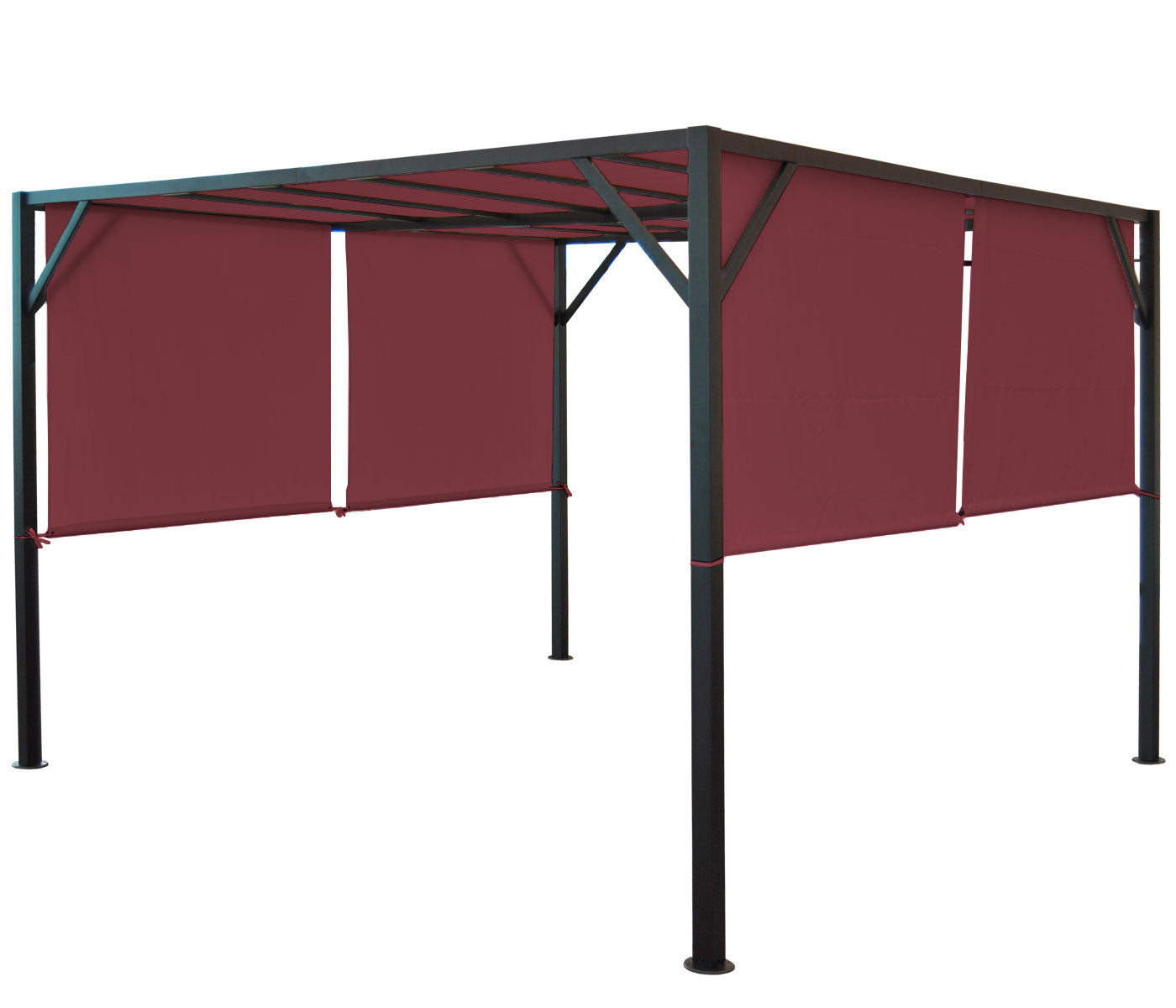 Cosmo Casa - Vervangende afdekking pergola paviljoen Baia - 4x4m - Bordeauxrood