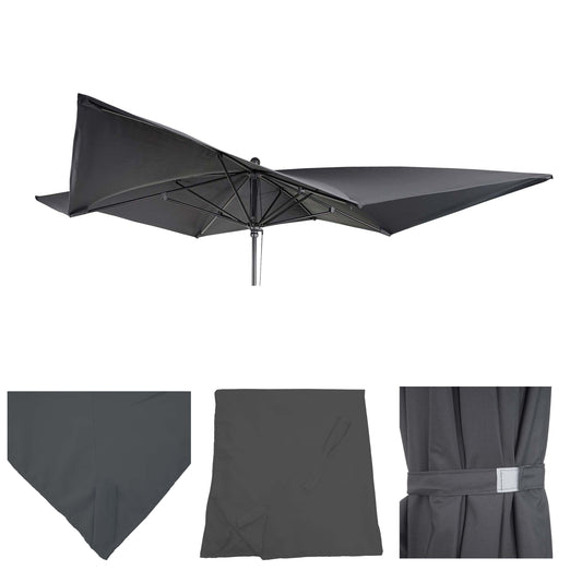 Cosmo Casa - Vervanghoes voor Luxe Parasol - 3x3m (+4,24m) - Polyester - Antraciet