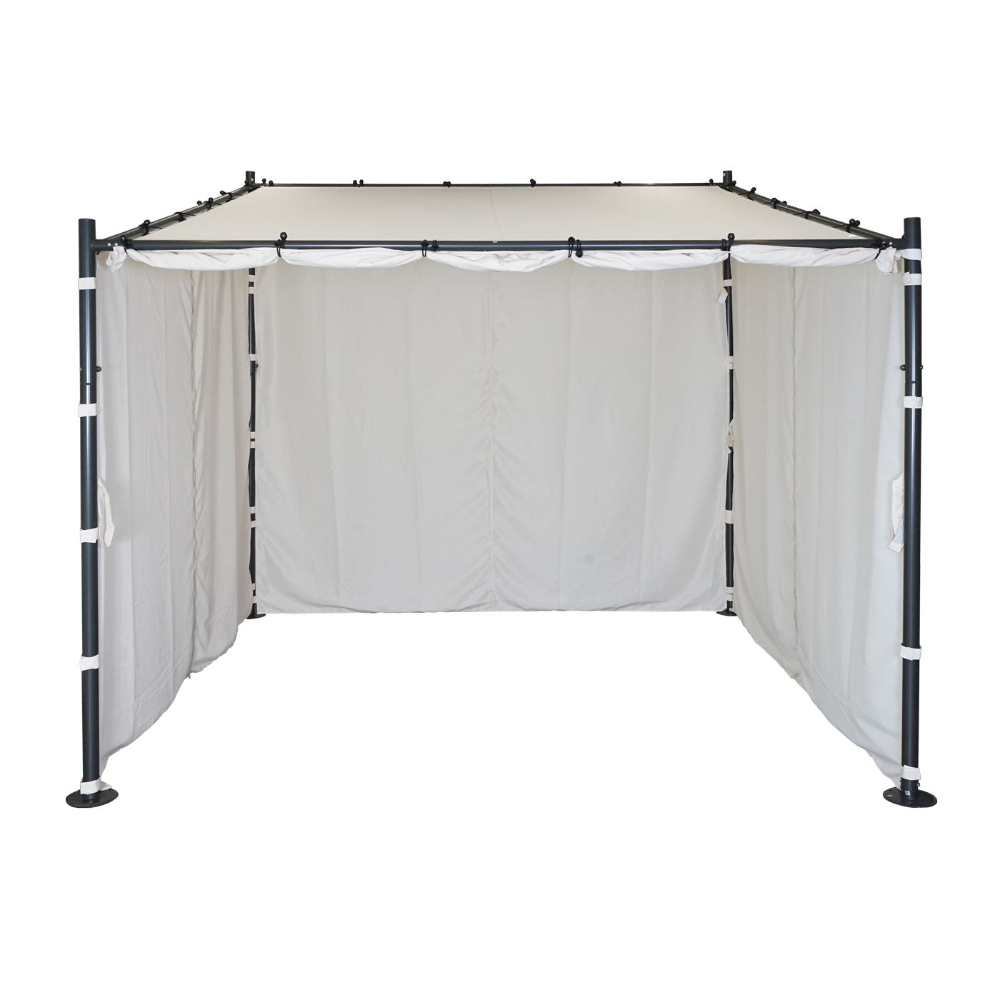Cosmo Casa - Set van 4 zijwanden voor pergola - Vervangende zijwand voor prieel - 3x3m - Polyester crème
