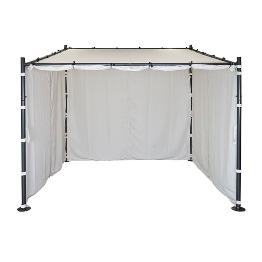 Cosmo Casa - Set van 4 zijwanden voor pergola - Vervangende zijwand voor prieel - 3x3m - Polyester crème