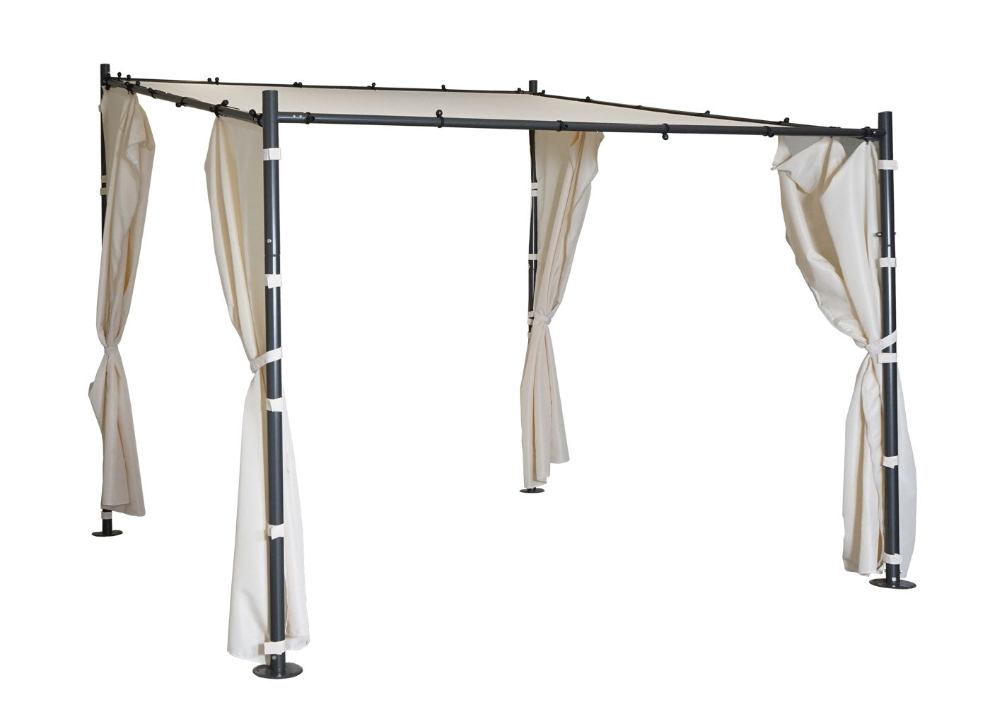 Cosmo Casa - Set van 4 zijwanden voor pergola - Vervangende zijwand voor prieel - 3x3m - Polyester crème