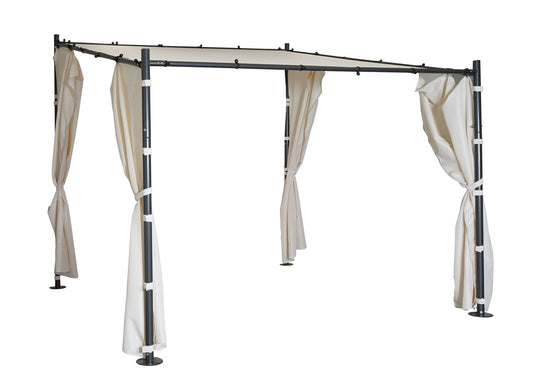 Cosmo Casa - Set van 4 zijwanden voor pergola - Vervangende zijwand voor prieel - 3x3m - Polyester crème