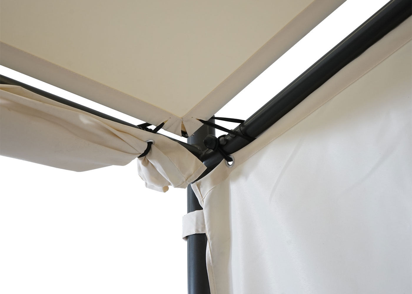 Cosmo Casa - Set van 4 zijwanden voor pergola - Vervangende zijwand voor prieel - 3x3m - Polyester crème