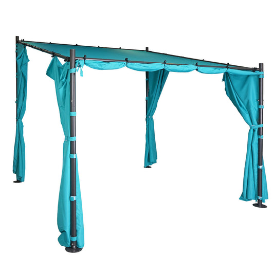 Cosmo Casa - Set van 4 zijwanden voor pergola - Vervangende zijwand voor prieel - 3x3m - Polyester turquoise