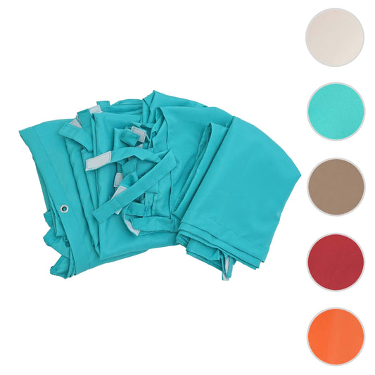 Cosmo Casa - Set van 4 zijwanden voor pergola - Vervangende zijwand voor prieel - 3x3m - Polyester turquoise