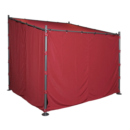 Cosmo Casa - Set van 4 zijwanden voor pergola - Vervangende zijwand voor prieel - 3x3m - Polyester bordeauxrood