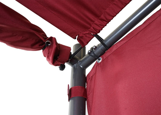 Cosmo Casa - Set van 4 zijwanden voor pergola - Vervangende zijwand voor prieel - 3x3m - Polyester bordeauxrood