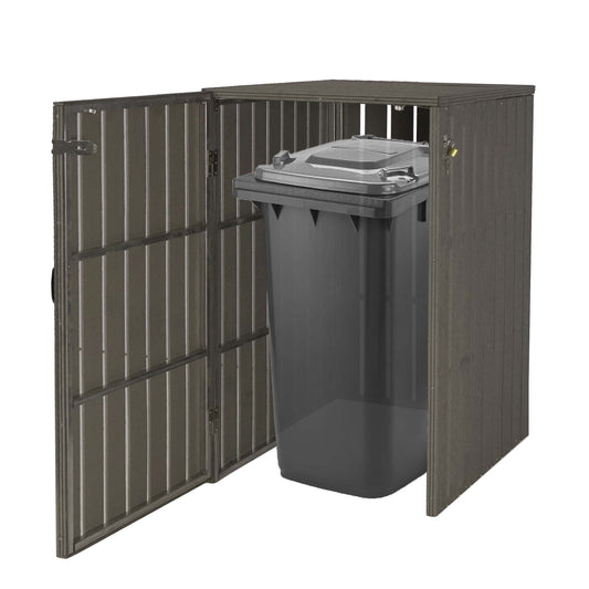 Cosmo Casa - WPC Vuilnisbakbekleding - Uitbreidbaar - Metaal Houtlook - 240L - Grijs