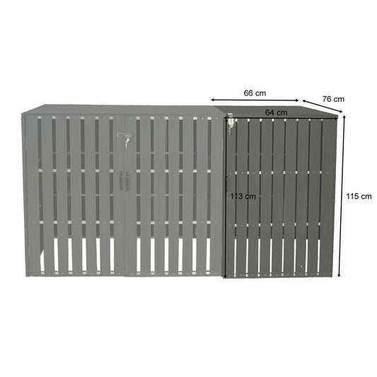 Cosmo Casa - Vuilnisbakbekleding - Verlenging - Metaal & Houtlook - Antraciet