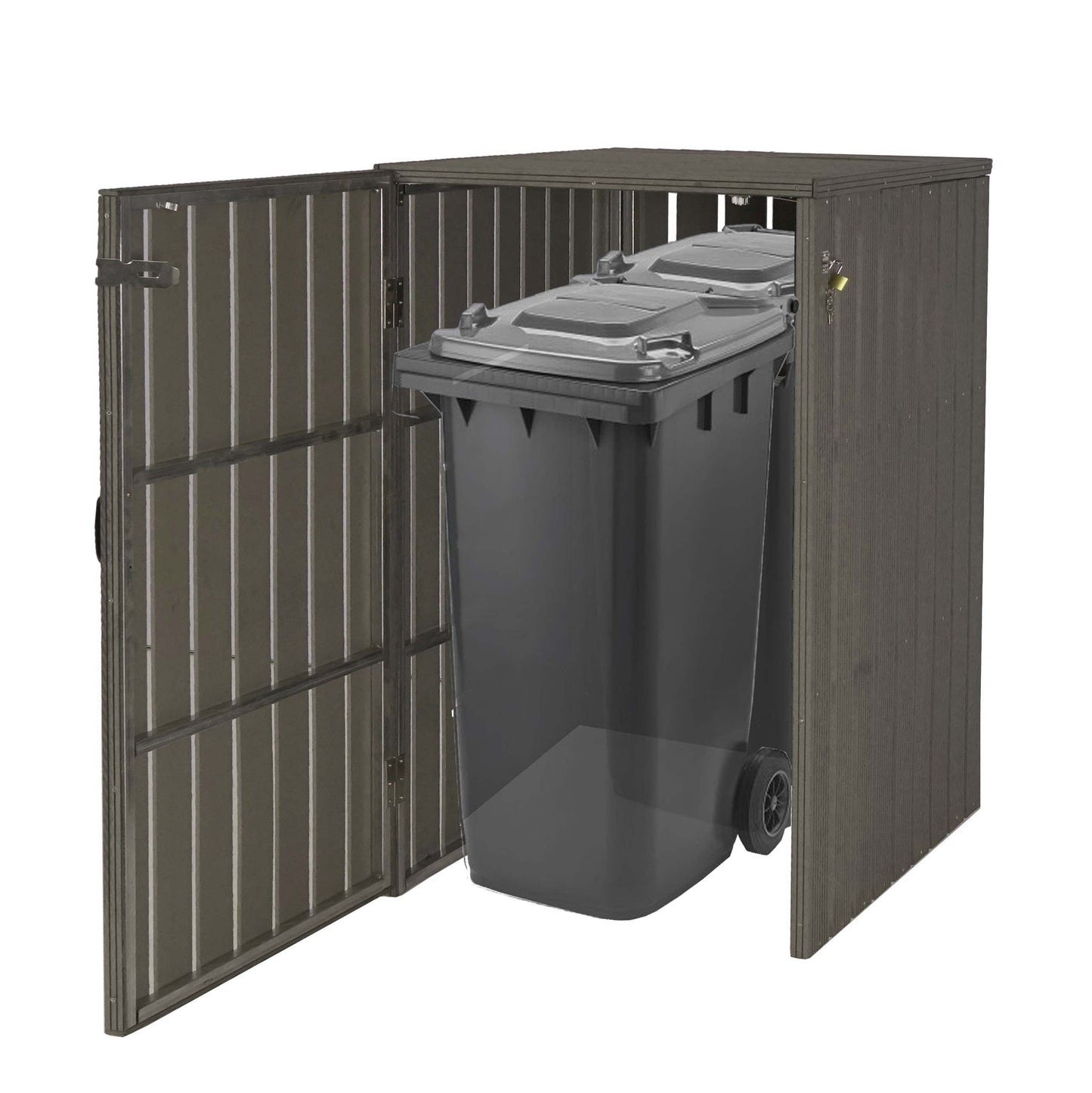 Cosmo Casa - Vuilnisbakbekleding - Uitbreidbaar - WPC & Metaal - Grijs