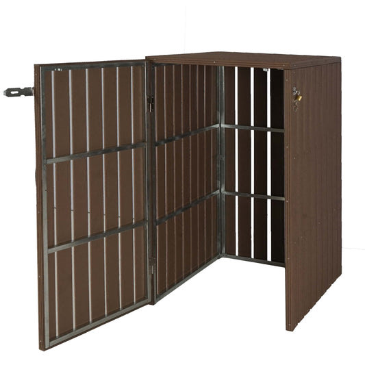 Cosmo Casa - Vuilnisbakbekleding - Uitbreidbaar - WPC & Metaal - Bruin