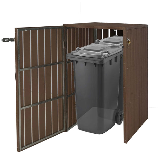 Cosmo Casa - Vuilnisbakbekleding - Uitbreidbaar - WPC & Metaal - Bruin