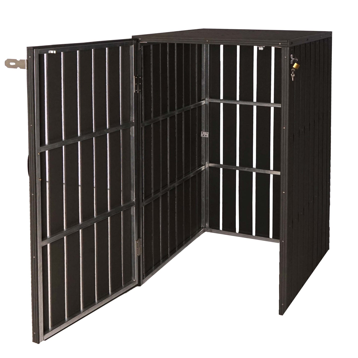 Cosmo Casa - Vuilnisbakbekleding - Uitbreidbaar - WPC & Metaal - Antraciet