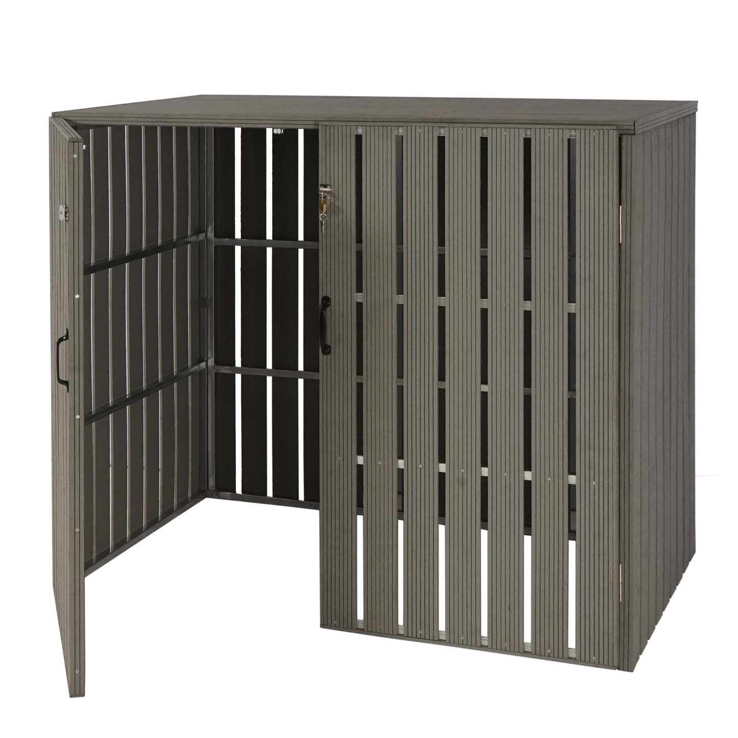 Cosmo Casa - Vuilnisbakbekleding - Uitbreidbaar - WPC & Metaal - Grijs