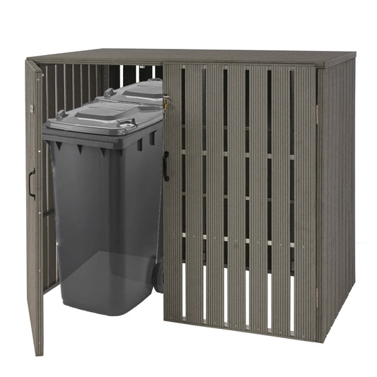 Cosmo Casa - Vuilnisbakbekleding - Uitbreidbaar - WPC & Metaal - Grijs