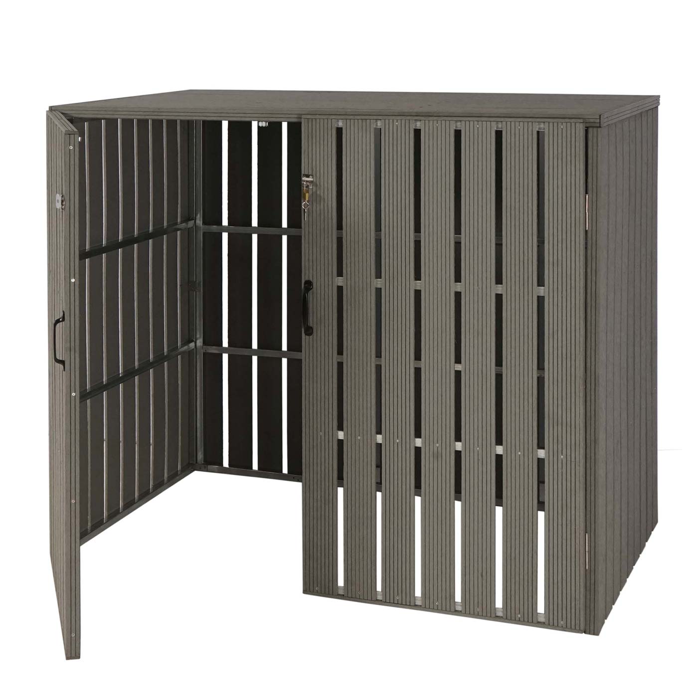 Cosmo Casa - Vuilnisbakbekleding - Uitbreidbaar - WPC & Metaal - Grijs