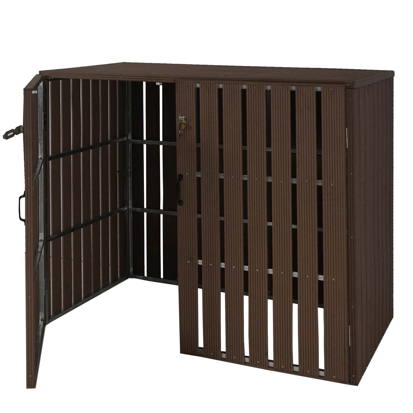 Cosmo Casa - Vuilnisbakbekleding - Uitbreidbaar - WPC & Metaal - Bruin