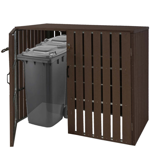 Cosmo Casa - Vuilnisbakbekleding - Uitbreidbaar - WPC & Metaal - Bruin