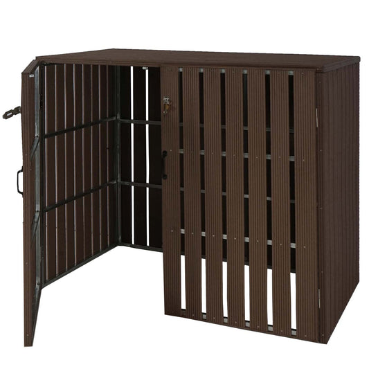 Cosmo Casa - Vuilnisbakbekleding - Uitbreidbaar - WPC & Metaal - Bruin