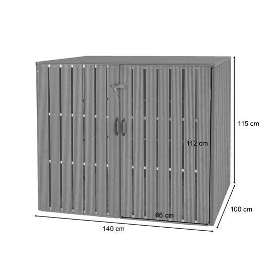 Cosmo Casa - Vuilnisbakbekleding - Uitbreidbaar - WPC & Metaal - Bruin