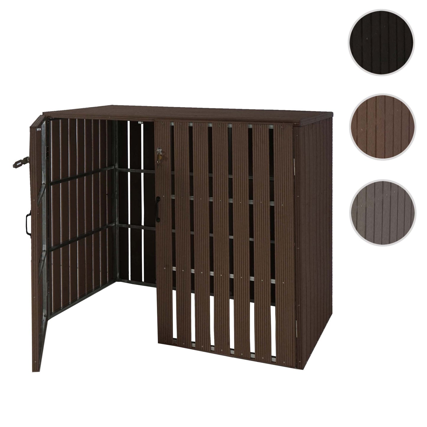 Cosmo Casa - Vuilnisbakbekleding - Uitbreidbaar - WPC & Metaal - Bruin