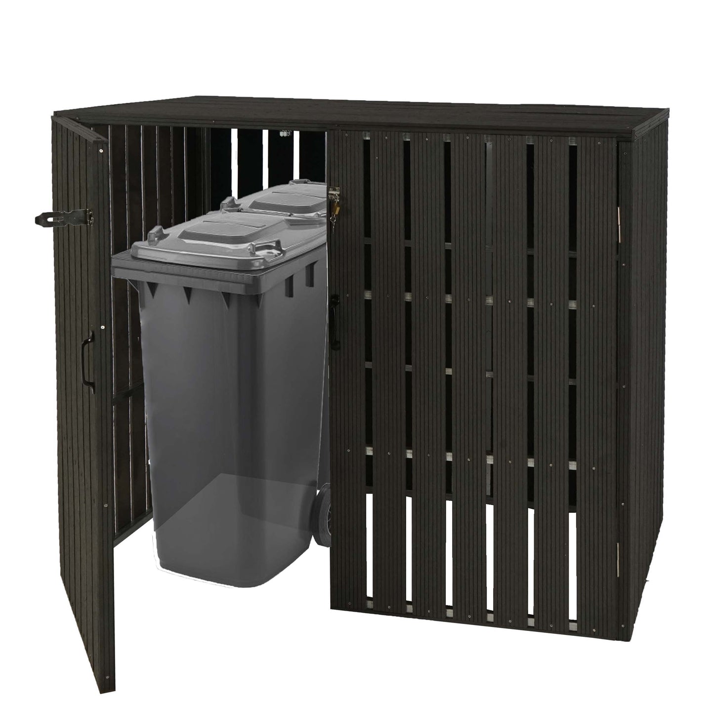 Cosmo Casa - Vuilnisbakbekleding - Uitbreidbaar - WPC & Metaal - Antraciet