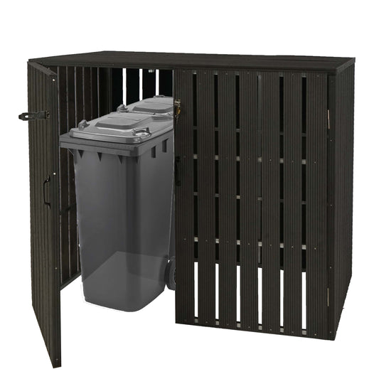 Cosmo Casa - Vuilnisbakbekleding - Uitbreidbaar - WPC & Metaal - Antraciet