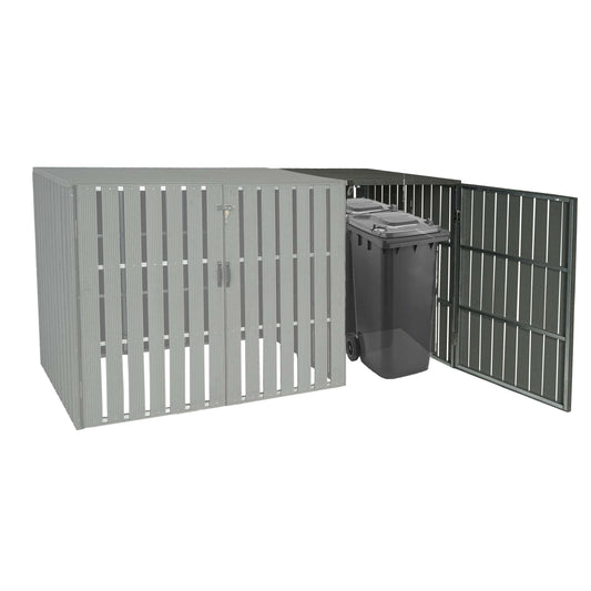 Cosmo Casa - Afvalcontainerbekleding - Verlenging - WPC & Metaal - Grijs