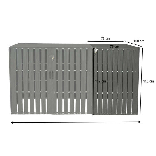 Cosmo Casa - Afvalcontainerbekleding - Verlenging - WPC & Metaal - Grijs