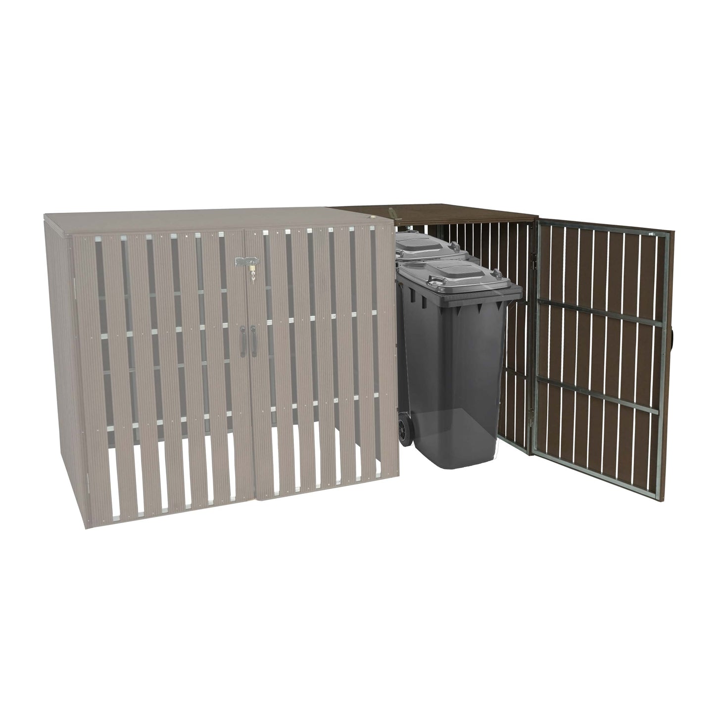 Cosmo Casa - Afvalcontainerbekleding - Verlenging - WPC & Metaal - Bruin