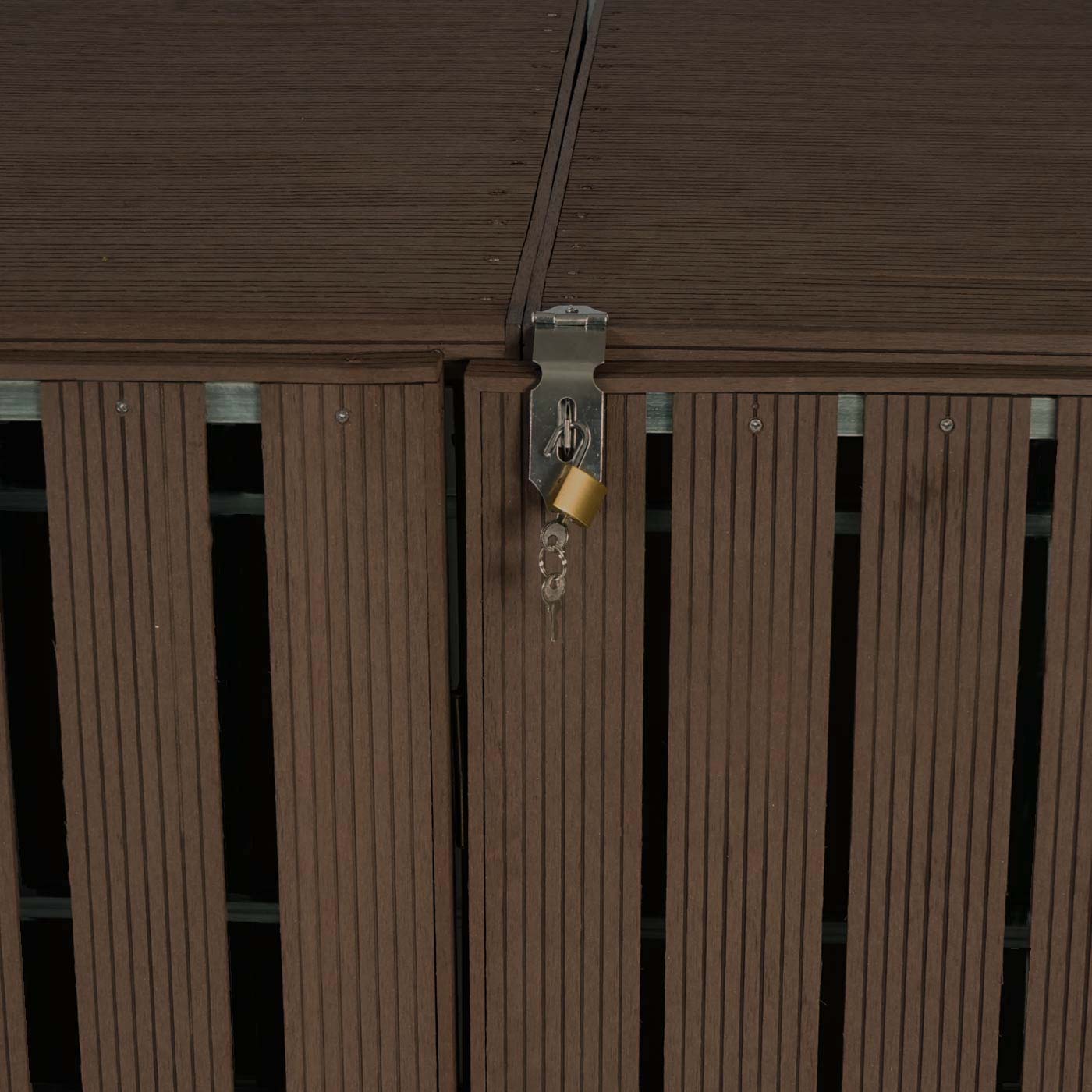 Cosmo Casa - Afvalcontainerbekleding - Verlenging - WPC & Metaal - Bruin