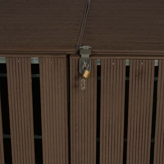 Cosmo Casa - Afvalcontainerbekleding - Verlenging - WPC & Metaal - Bruin