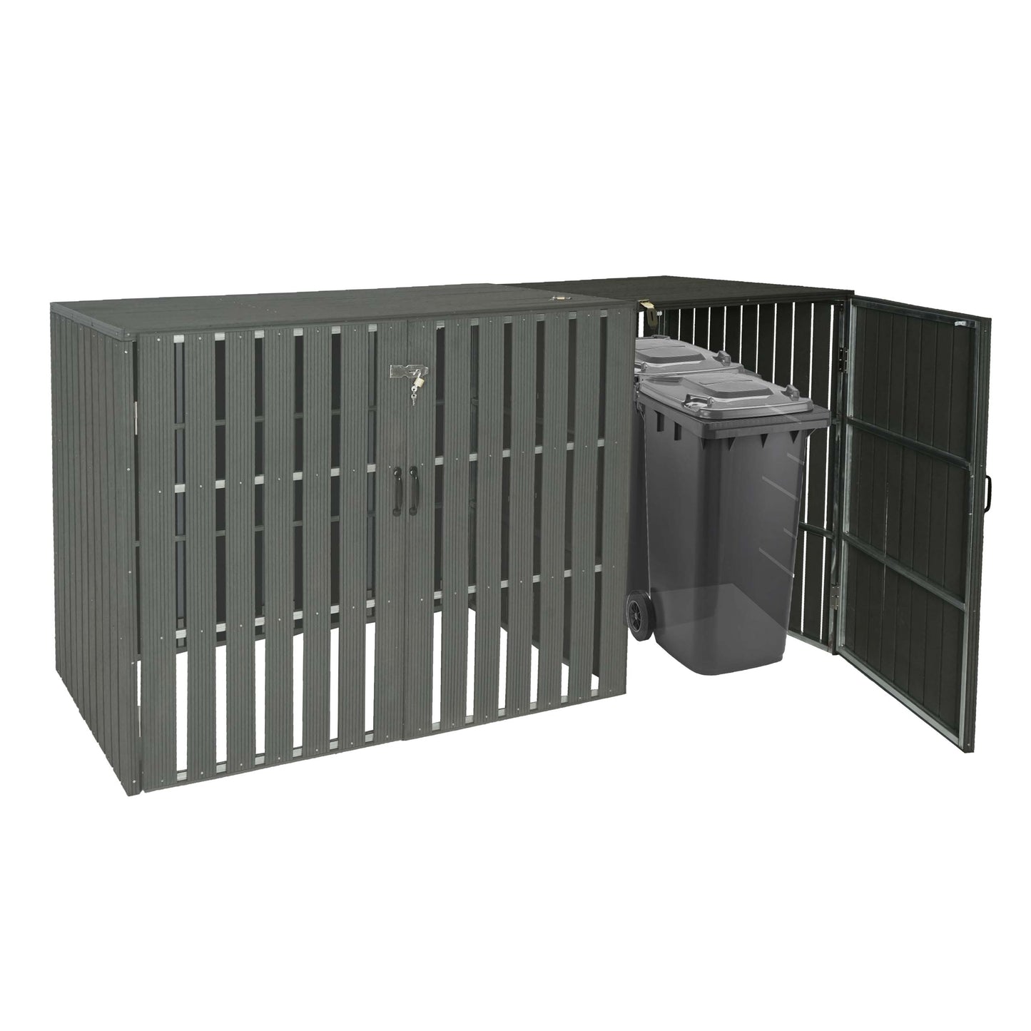 Cosmo Casa - Vuilnisbakbekleding - Verlenging - WPC & Metaal - Antraciet