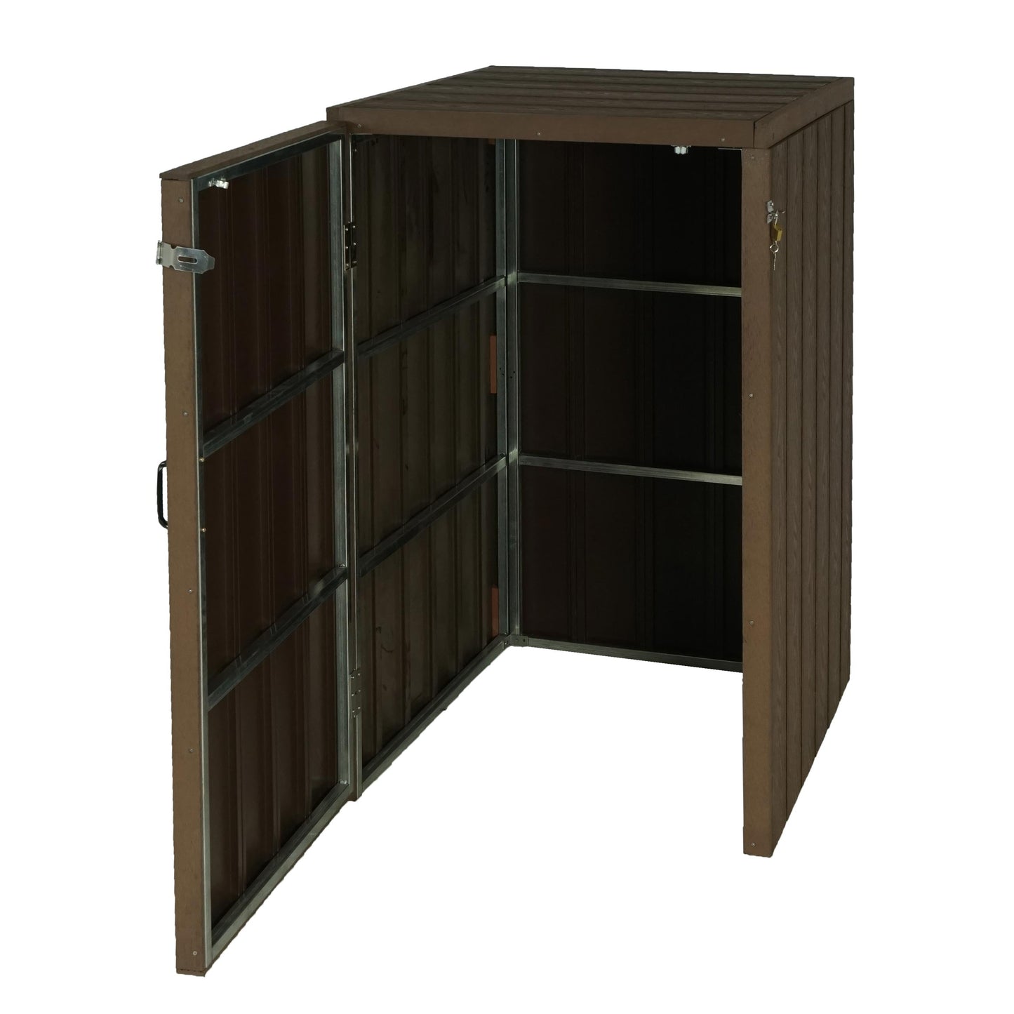 Cosmo Casa - Vuilnisbakbekleding - Premium - Metaal & WPC - Bruin