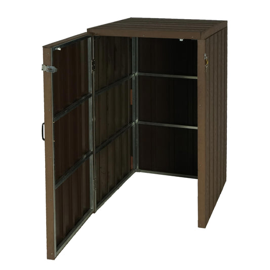 Cosmo Casa - Vuilnisbakbekleding - Premium - Metaal & WPC - Bruin