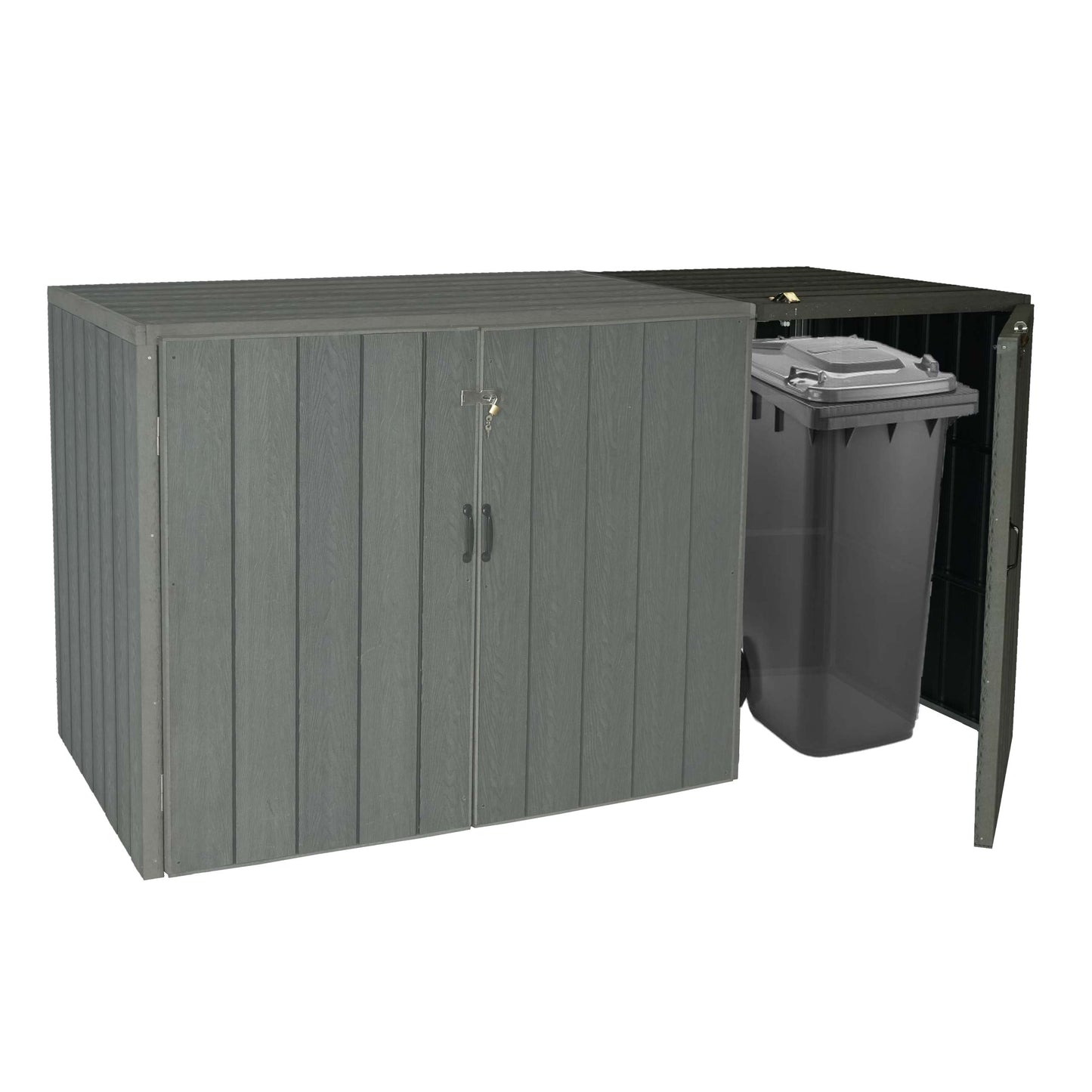 Cosmo Casa - Vuilnisbakbekleding - Verlengstuk - WPC & Metaal - Grijs