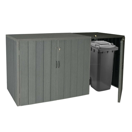Cosmo Casa - Vuilnisbakbekleding - Verlengstuk - WPC & Metaal - Grijs