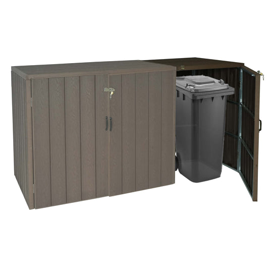 Cosmo Casa - Afvalbakbekleding - Verlengstuk - WPC & Metaal - Bruin