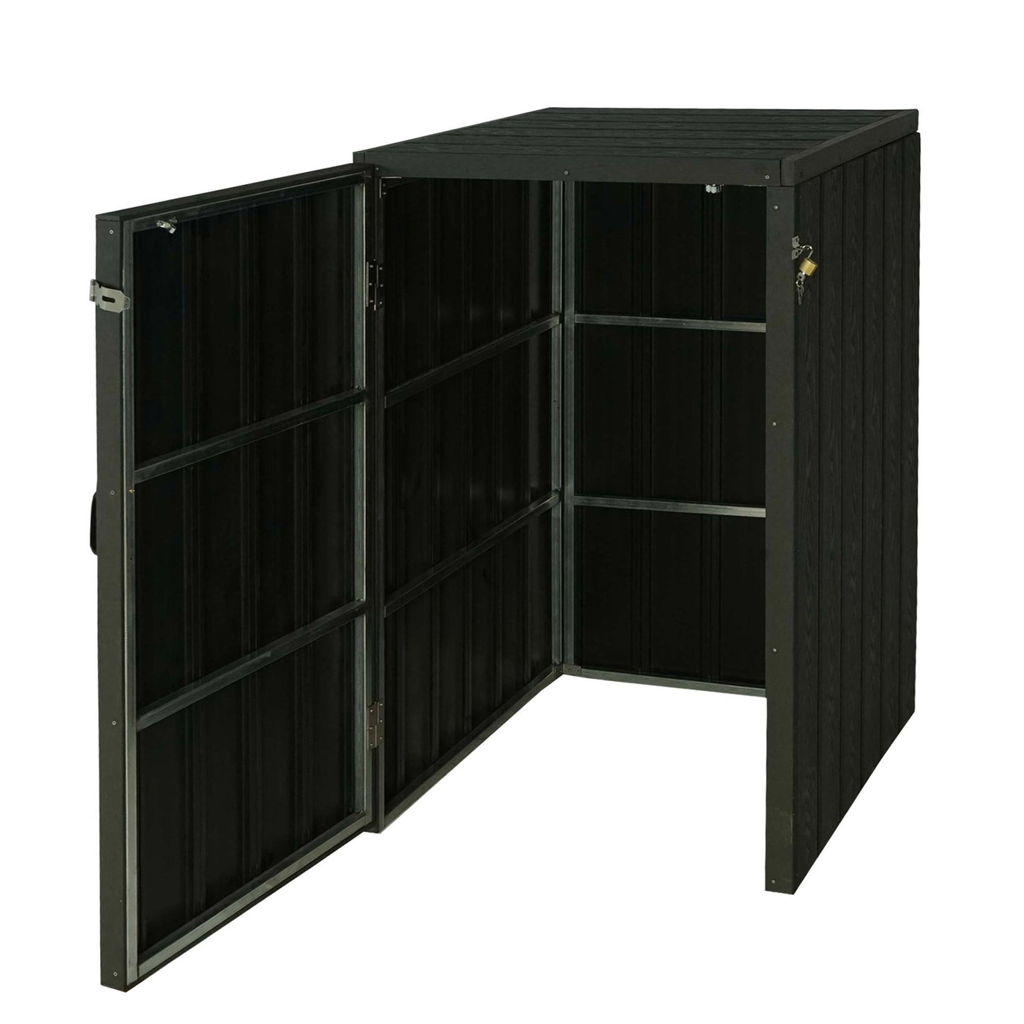 Cosmo Casa - Vuilnisbakbekleding - Premium - WPC & Metaal - Antraciet