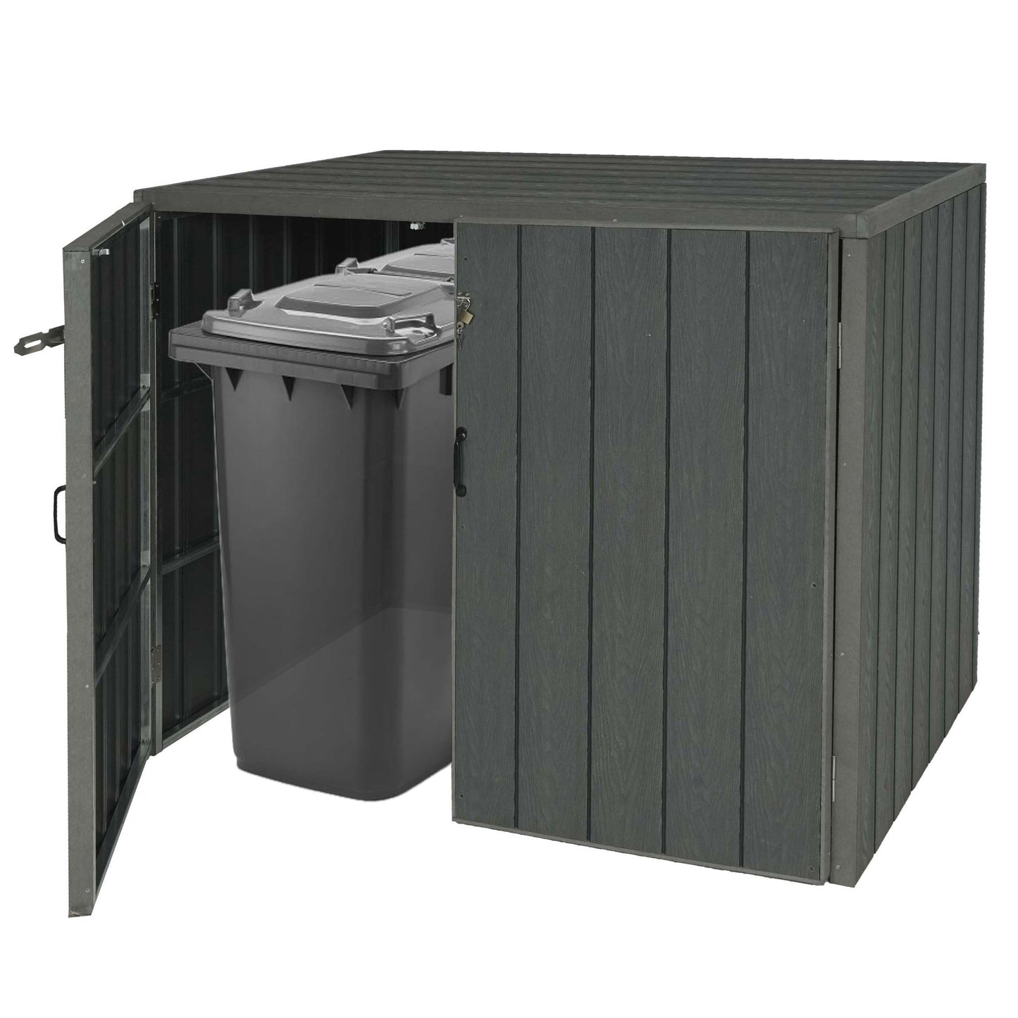 Cosmo Casa - Afvalcontainerbekleding - Premium - WPC & Metaal - Grijs