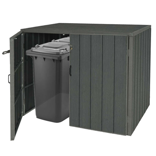 Cosmo Casa - Afvalcontainerbekleding - Premium - WPC & Metaal - Grijs