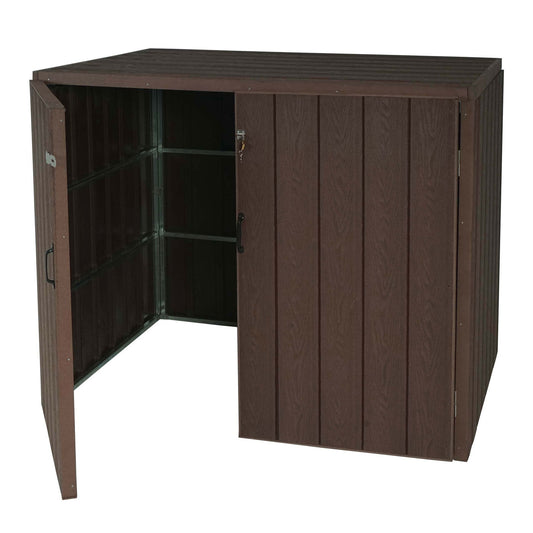 Cosmo Casa - Afvalcontainerbekleding - Premium - WPC & Metaal - Bruin